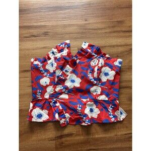 NWT Anthropologie Hutch Strapless Floral Ruffle Corset Top Womens Size 14